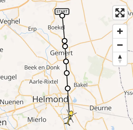 Vlucht Traumahelikopter PH-LLN van Odiliapeel naar Helmond op vrijdag 26 april 2024 7:32