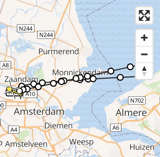 Vlucht Traumahelikopter PH-TTR van Amsterdam Heliport naar Amsterdam Heliport op vrijdag 26 april 2024 10:27