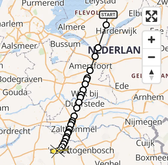 Vlucht Traumahelikopter PH-LLN van Lelystad naar Drunen op vrijdag 26 april 2024 12:59