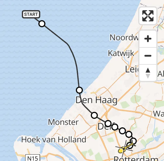 Vlucht Kustwachthelikopter PH-NCG van  naar Rotterdam The Hague Airport op vrijdag 26 april 2024 15:20