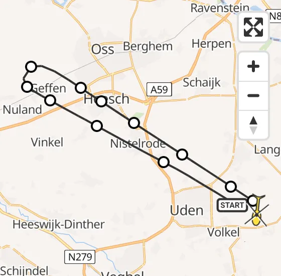 Vlucht Traumahelikopter PH-LLN van Uden naar Vliegbasis Volkel op vrijdag 26 april 2024 16:08