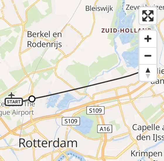 Vlucht Traumahelikopter PH-UMC van Rotterdam The Hague Airport naar Rotterdam op zaterdag 27 april 2024 10:55