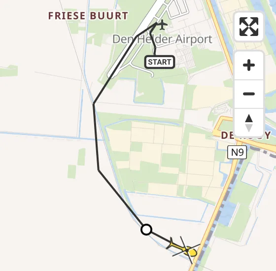 Vlucht Kustwachthelikopter PH-BSR van Vliegveld De Kooy naar Den Helder op zaterdag 27 april 2024 14:04