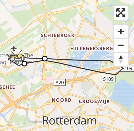 Vlucht Traumahelikopter PH-UMC van Rotterdam The Hague Airport naar Rotterdam The Hague Airport op zaterdag 27 april 2024 17:27