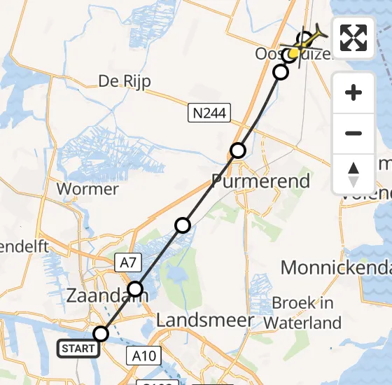 Vlucht Traumahelikopter PH-TTR van Amsterdam Heliport naar Oosthuizen op zondag 28 april 2024 0:39