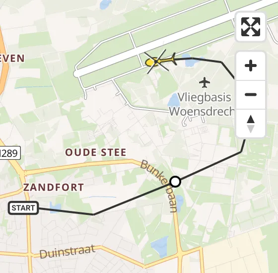 Vlucht Traumahelikopter PH-UMC van Hoogerheide naar Vliegbasis Woensdrecht op maandag 29 april 2024 11:47