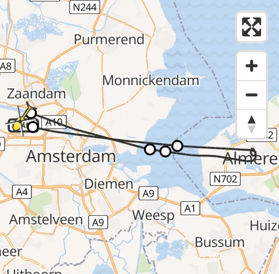 Vlucht Traumahelikopter PH-TTR van Amsterdam Heliport naar Amsterdam Heliport op maandag 29 april 2024 20:09
