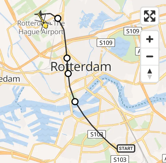 Vlucht Traumahelikopter PH-UMC van Rotterdam naar Rotterdam The Hague Airport op dinsdag 30 april 2024 5:33