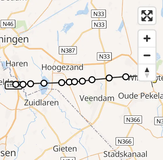 Vlucht Traumahelikopter PH-DOC van Groningen Airport Eelde naar Winschoten op dinsdag 30 april 2024 9:23