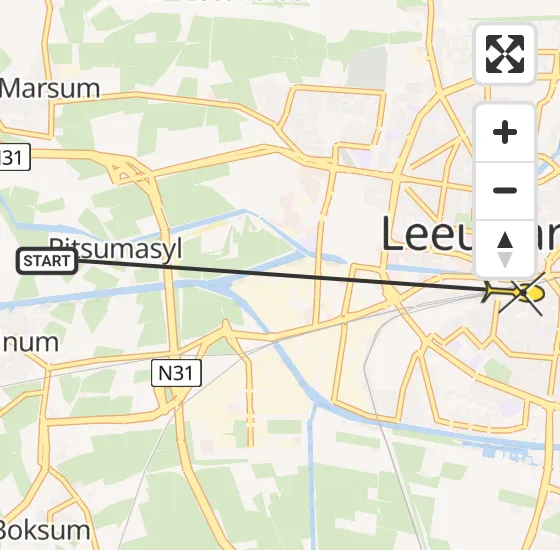 Vlucht Ambulancehelikopter PH-OOP van Deinum naar Leeuwarden op dinsdag 30 april 2024 13:41