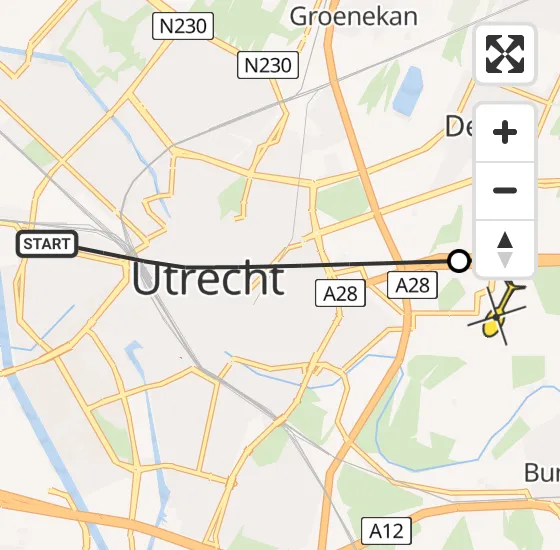 Vlucht Traumahelikopter PH-TTR van Utrecht naar Universitair Medisch Centrum Utrecht op dinsdag 30 april 2024 18:23