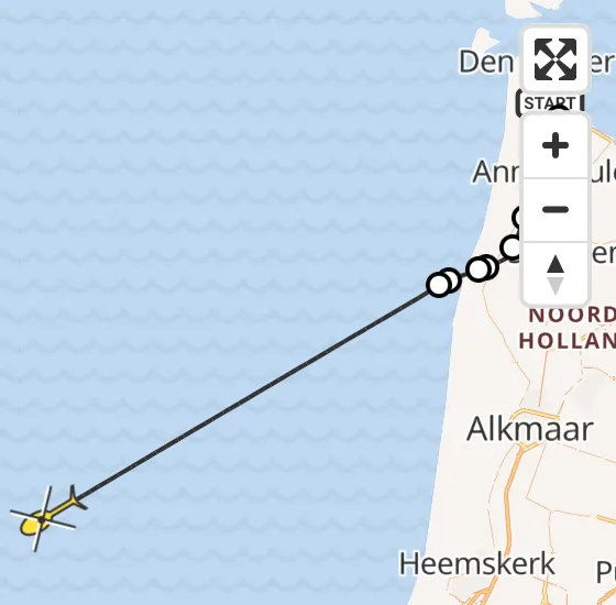 Vlucht Kustwachthelikopter PH-BSR van Vliegveld De Kooy naar  op woensdag 1 mei 2024 7:51