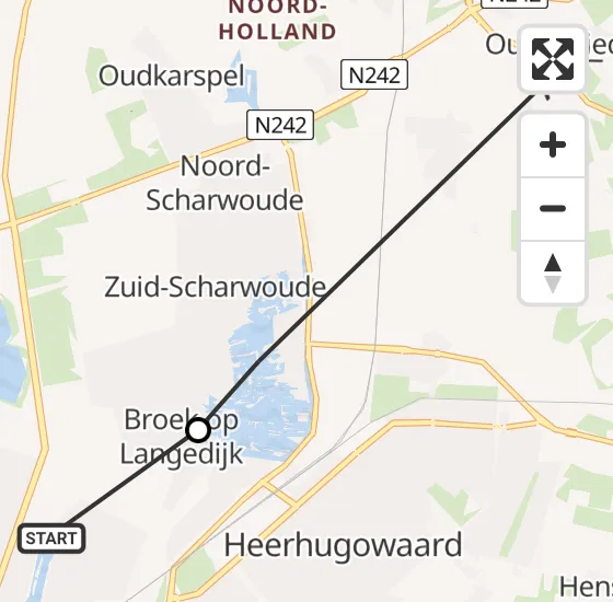 Vlucht Ambulancehelikopter PH-OOP van Sint Pancras naar Oude Niedorp op woensdag 1 mei 2024 15:43