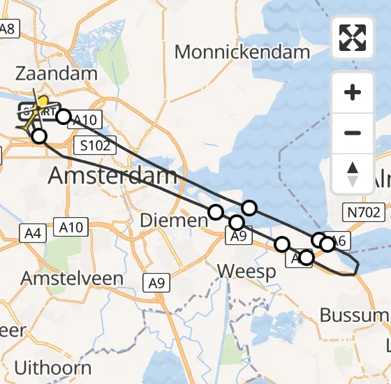 Vlucht Traumahelikopter PH-TTR van Amsterdam Heliport naar Amsterdam Heliport op donderdag 2 mei 2024 12:35