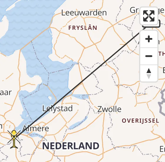 Vlucht Traumahelikopter PH-DOC van Groningen Airport Eelde naar Academisch Medisch Centrum (AMC) op donderdag 2 mei 2024 15:04