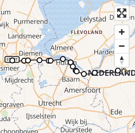 Vlucht Politiehelikopter PH-PXX van Schiphol naar Ermelo op vrijdag 3 mei 2024 10:21