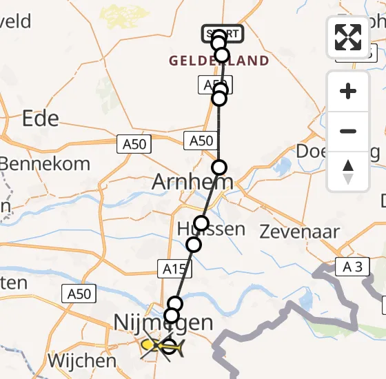 Vlucht Traumahelikopter PH-LLN van Beekbergen naar Radboud Universitair Medisch Centrum op vrijdag 3 mei 2024 13:08