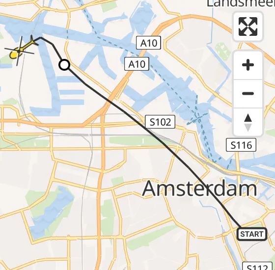 Vlucht Traumahelikopter PH-TTR van Amsterdam naar Amsterdam Heliport op vrijdag 3 mei 2024 16:32