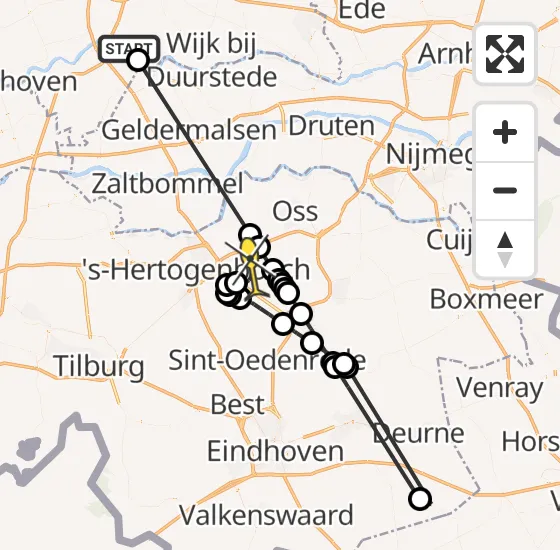 Vlucht Politiehelikopter PH-PXE van Tull en 't Waal naar Berlicum op zaterdag 4 mei 2024 0:27