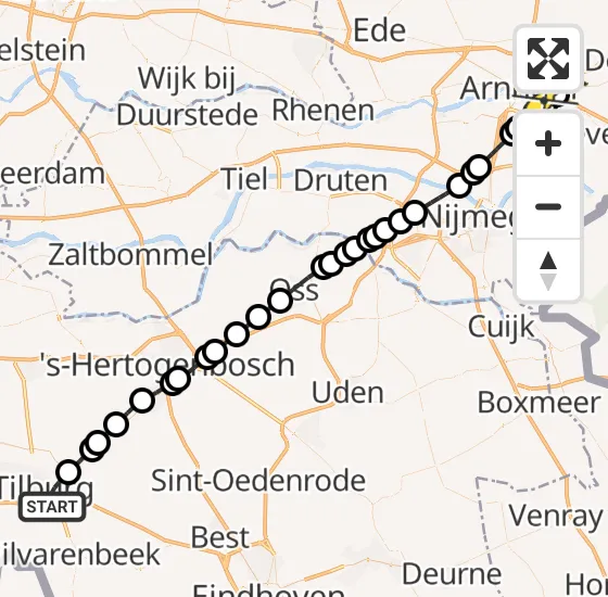 Vlucht Traumahelikopter PH-LLN van Tilburg naar Arnhem op zaterdag 4 mei 2024 1:14