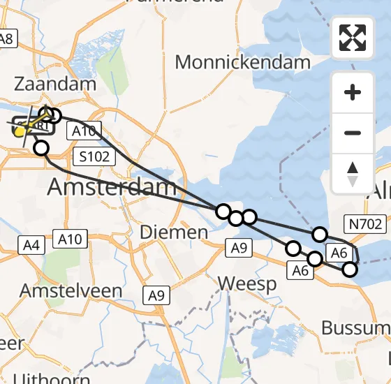 Vlucht Traumahelikopter PH-TTR van Amsterdam Heliport naar Amsterdam Heliport op zaterdag 4 mei 2024 3:29