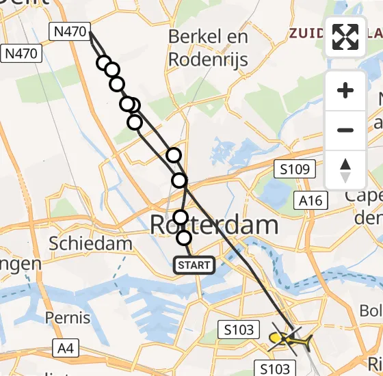 Vlucht Traumahelikopter PH-UMC van Erasmus MC naar Rotterdam op zaterdag 4 mei 2024 10:53