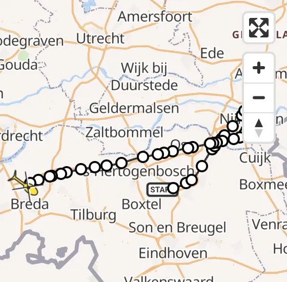Vlucht Traumahelikopter PH-LLN van Schijndel naar Terheijden op zaterdag 4 mei 2024 10:59