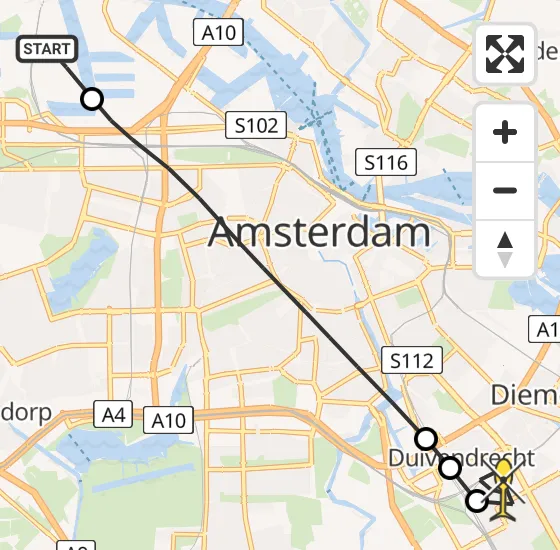 Vlucht Traumahelikopter PH-TTR van Amsterdam Heliport naar Amsterdam op zaterdag 4 mei 2024 12:06