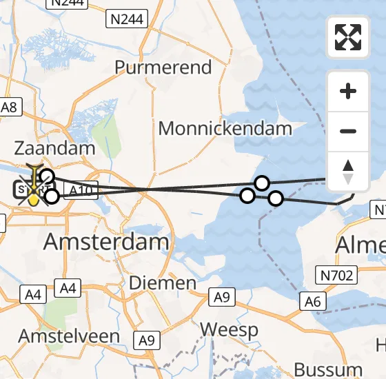 Vlucht Traumahelikopter PH-TTR van Amsterdam Heliport naar Amsterdam Heliport op zaterdag 4 mei 2024 20:08