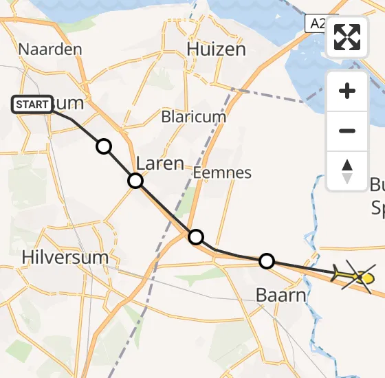 Vlucht Politiehelikopter PH-PXZ van Bussum naar Bunschoten-Spakenburg op zondag 5 mei 2024 13:45