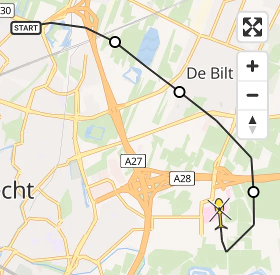 Vlucht Traumahelikopter PH-TTR van Utrecht naar Universitair Medisch Centrum Utrecht op zondag 5 mei 2024 17:51