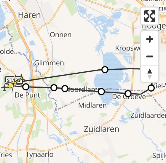 Vlucht Traumahelikopter PH-DOC van Groningen Airport Eelde naar Groningen Airport Eelde op maandag 6 mei 2024 6:55