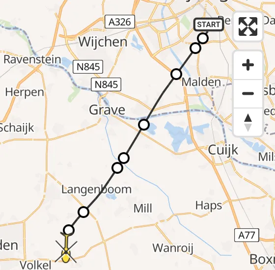 Vlucht Traumahelikopter PH-LLN van Radboud Universitair Medisch Centrum naar Vliegbasis Volkel op maandag 6 mei 2024 9:34