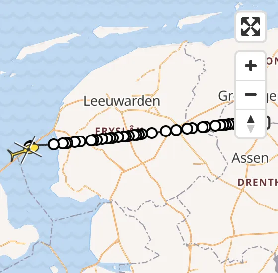 Vlucht Traumahelikopter PH-DOC van Groningen Airport Eelde naar Breezanddijk op maandag 6 mei 2024 14:08