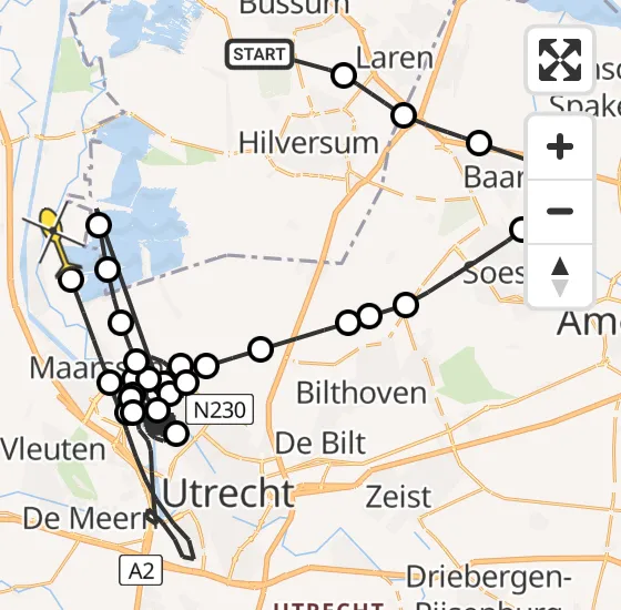Vlucht Politiehelikopter PH-PXY van Hilversum naar Nieuwersluis op maandag 6 mei 2024 17:54