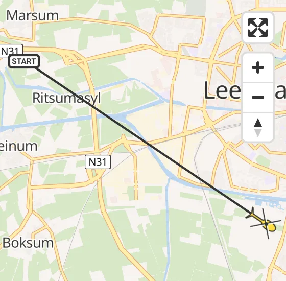 Vlucht Ambulancehelikopter PH-OOP van Marsum naar Leeuwarden op maandag 6 mei 2024 18:39