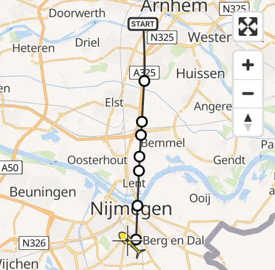 Vlucht Traumahelikopter PH-LLN van Arnhem naar Radboud Universitair Medisch Centrum op dinsdag 7 mei 2024 6:53