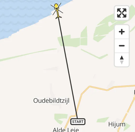 Vlucht Ambulancehelikopter PH-OOP van Alde Leie naar Marrum op dinsdag 7 mei 2024 9:24