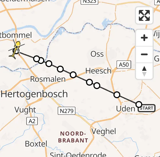 Vlucht Traumahelikopter PH-LLN van Vliegbasis Volkel naar Bruchem op dinsdag 7 mei 2024 13:37