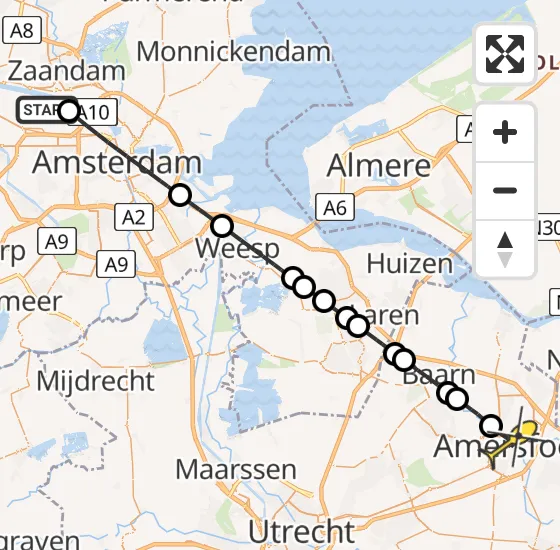 Vlucht Traumahelikopter PH-TTR van Amsterdam Heliport naar Amersfoort op dinsdag 7 mei 2024 17:56