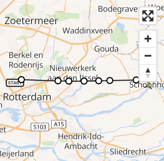 Vlucht Traumahelikopter PH-UMC van Rotterdam The Hague Airport naar Schoonhoven op dinsdag 7 mei 2024 21:20