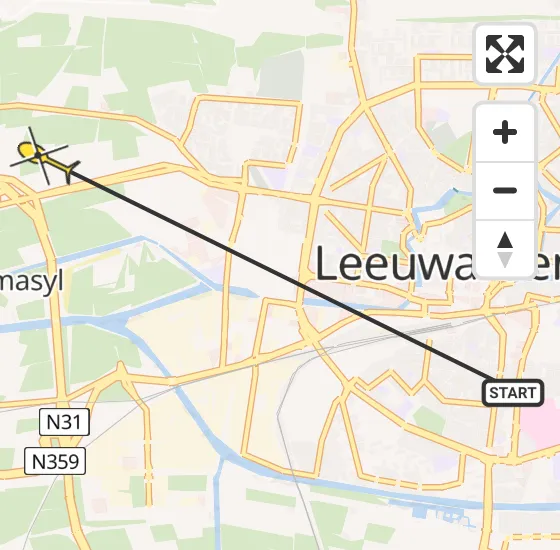 Vlucht Ambulancehelikopter PH-OOP van Leeuwarden naar Leeuwarden op woensdag 8 mei 2024 14:08