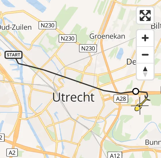 Vlucht Traumahelikopter PH-TTR van Utrecht naar Universitair Medisch Centrum Utrecht op donderdag 9 mei 2024 9:04
