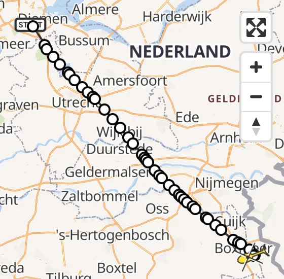 Vlucht Politiehelikopter PH-PXX van Amsterdam naar Vortum-Mullem op donderdag 9 mei 2024 9:13